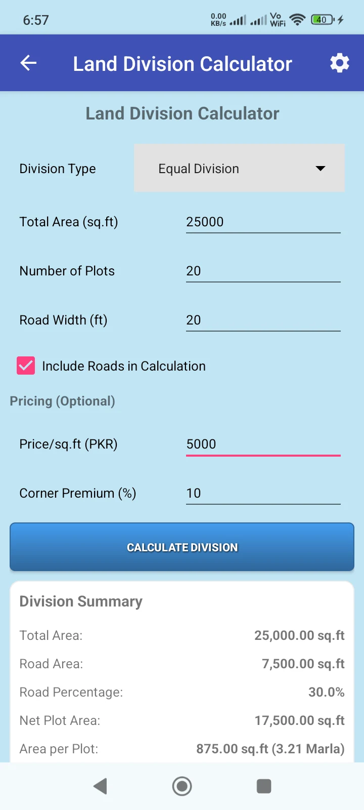 Marla Calculator - Land Area screenshot